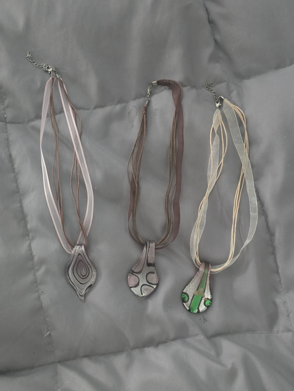 Handcrafted Multi-Strand Teardrop Pendant Necklace - Pink, Brown, Cream